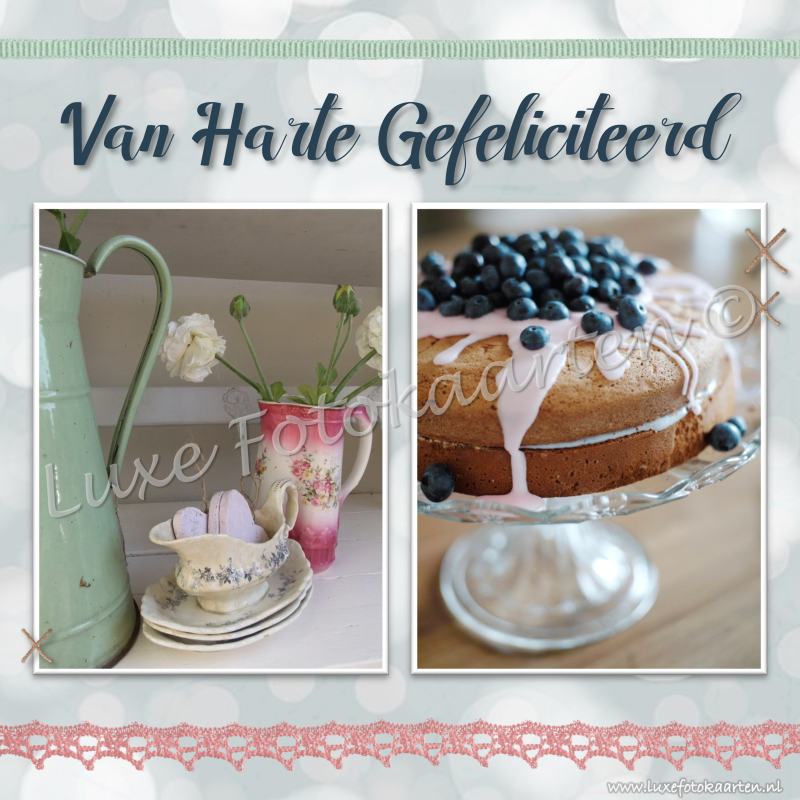 Gefeliciteerd Algemeen - taart en bloemen